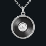 Record Album Names Date Wedding  Favour Sterling Silver Necklace<br><div class="desc">Great fun look with a 33 speed album with text you can change</div>