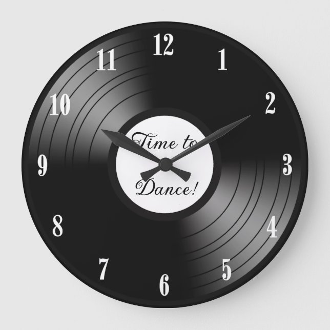 Record Album Novelty Custom Text  Large Clock (Front)