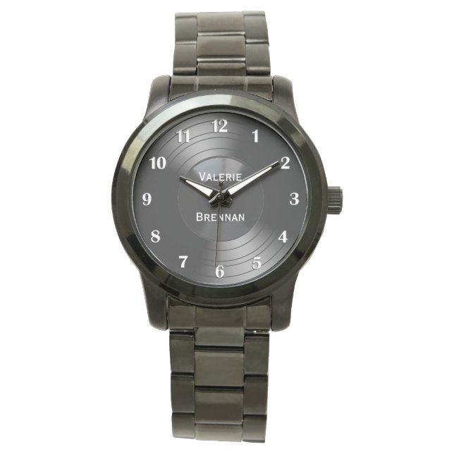 Record Album Personalised  with white numbers Watch (Front)