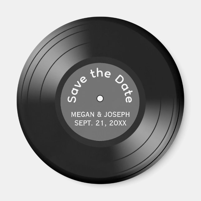 Record Album Save the Date Magnet (Front)