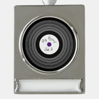 Record Design Banner Ornament