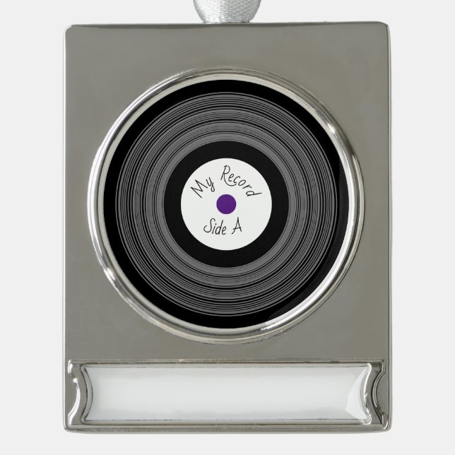 Record Design Banner Ornament (Front)