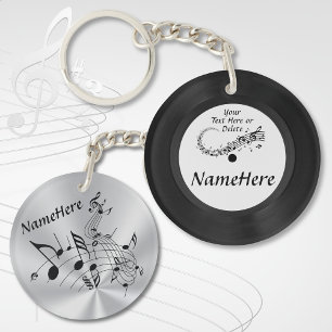 Record Keychain, Personalized Gifts for Musicians Key Ring