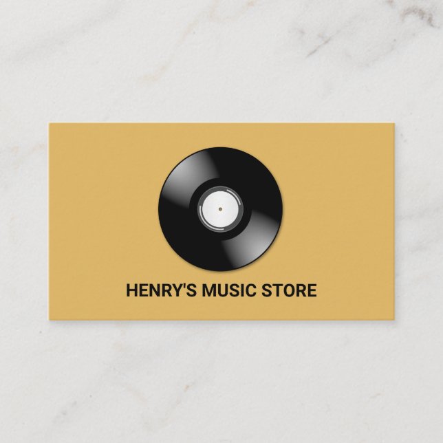 Record Logo, Music Store Business Card (Front)