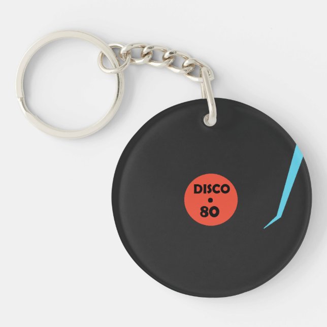 Record Plate Keychain Gift Disco Music Party (Front)