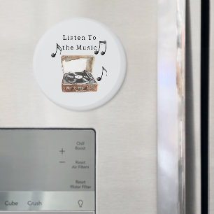 Record Player Music Notes Magnet