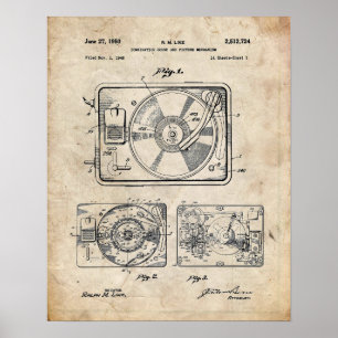 Record Player Patent Poster