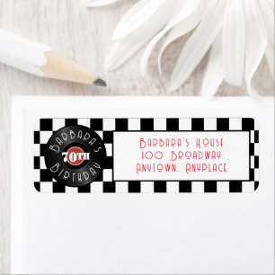 Record Player Rock N Roll Themed Birthday Party Return Address Label