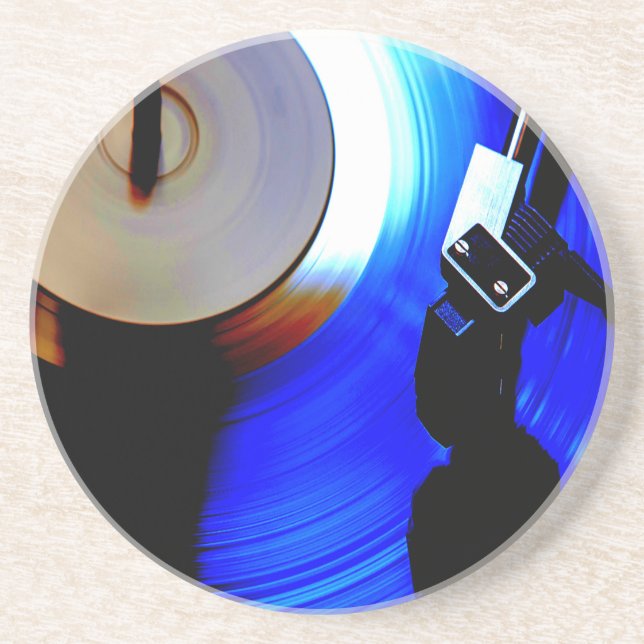 Record Playing Music Lover Coaster (Front)