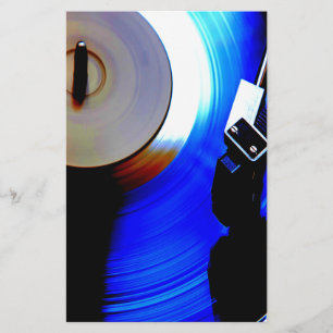 Record Playing Music Lover Stationery