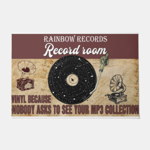  Record Room Decor Rug, Retro Vibes Doormat