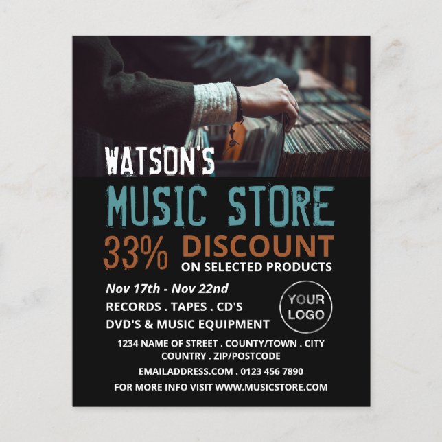 Record Select, Music Store Advertising Flyer (Front)