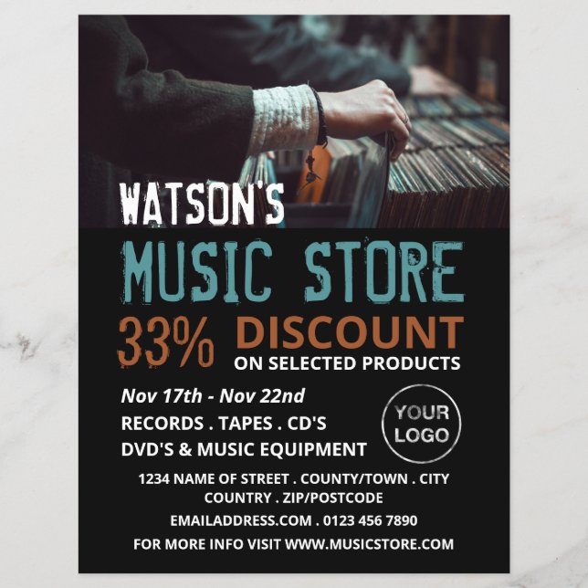 Record Select, Music Store Advertising Flyer (Front)