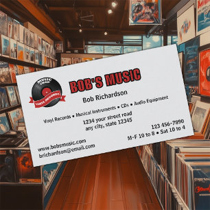 Record Shop Music Store Business Card