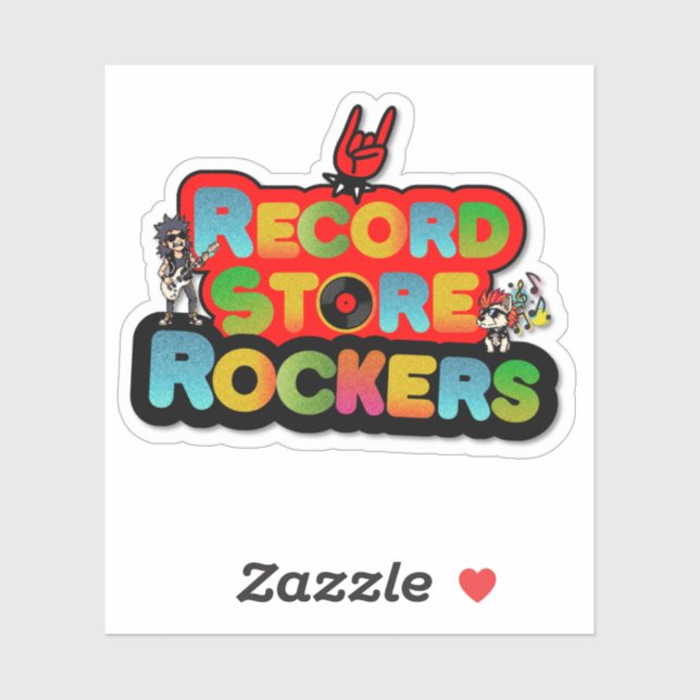 Record Store Rockers Logo Sticker (Sheet)