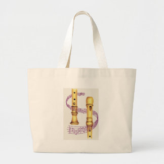 Recorder and Music Large Tote Bag