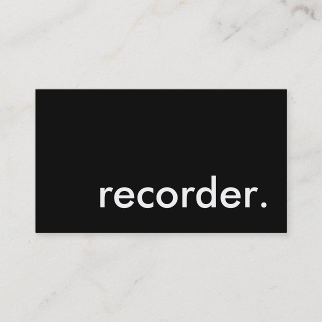 recorder. business card (Front)