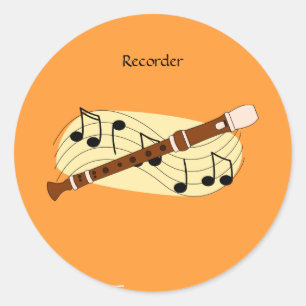 Recorder Classic Round Sticker