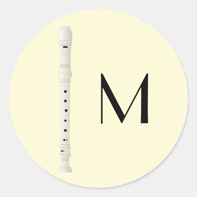 Recorder Music Teacher Musician Band Classic Round Sticker (Front)