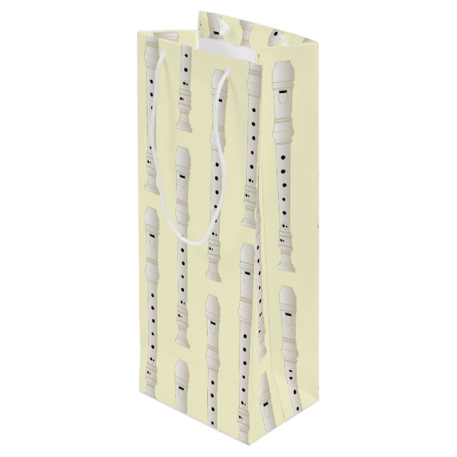 Recorder Music Teacher Musician Band Wine Gift Bag (Back Angled)