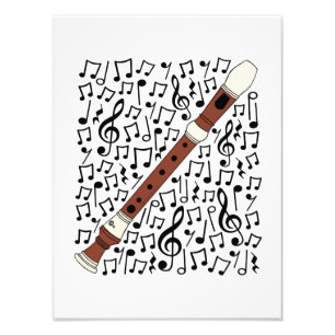 Recorder Musical Notes Woodwind Music Teacher Photo Print
