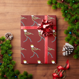 Recorder Playing Stickman Wrapping Paper