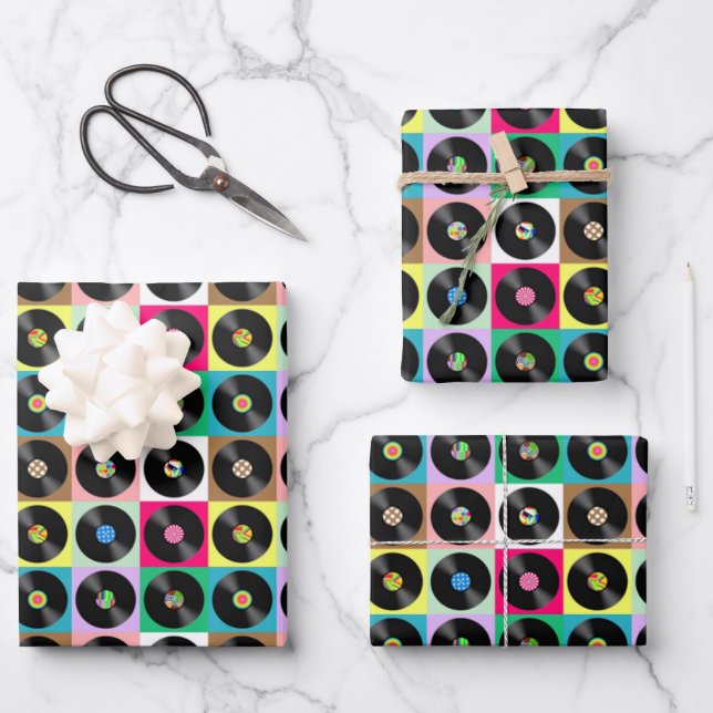 Records everywhere wrapping paper sheet (Front)