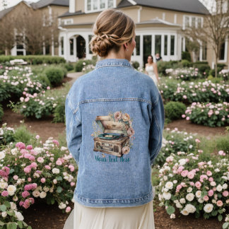 Records, Music and Romance Personalised Denim Jacket