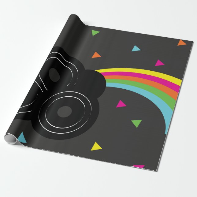 Records Music Rainbow Geometric Wrapping Paper (Unrolled)