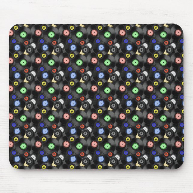 Records Pattern Mouse Pad (Front)