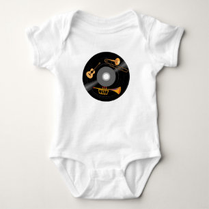 Records with trumpet, guitar and Trombone Baby Bodysuit