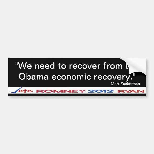 Recover from Obama economic recovery Sticker (Front)