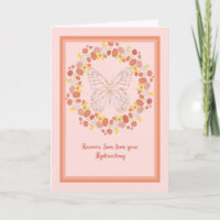 Recover Soon from Hysterectomy Card, Peach Wreath