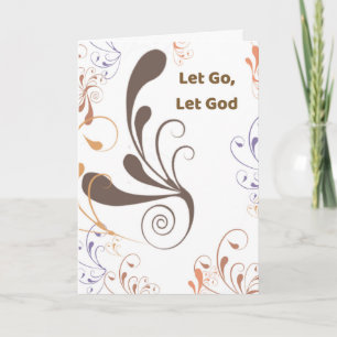 Recovery Anniversary Let Go Let God Swirls Card