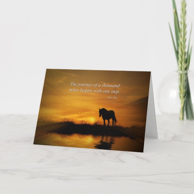 Recovery Encouragement Horse and Laz Tao Card (Front)