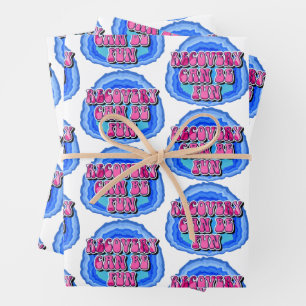 Recovery FUN Geode 12 Step AA Recovery Slogan Wrapping Paper Sheet
