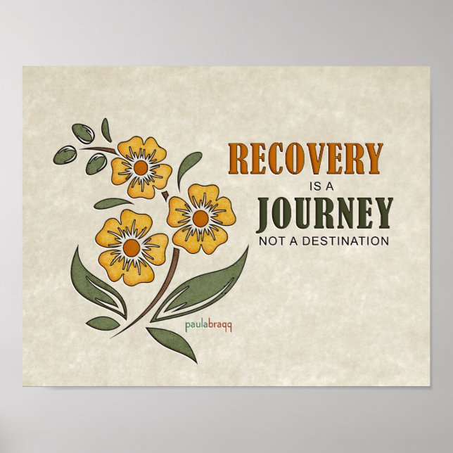 Recovery is a Journey, not a destination Poster (Front)