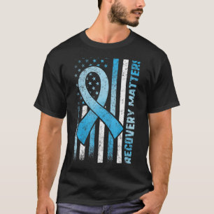 Recovery Matters USA American Flag Blue Ribbon Dru T-Shirt