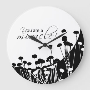 Recovery Miracle, Black and White Large Clock