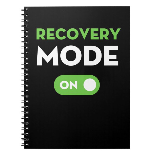 Recovery Mode On Get Well Gifts Funny Injury Notebook (Front)