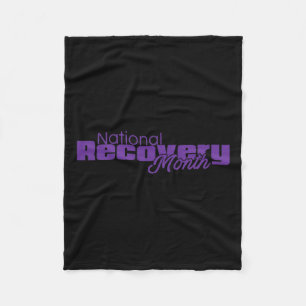 Recovery Month - Purple Logo  Fleece Blanket