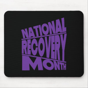 Recovery Month Purple Typography Design Mouse Pad