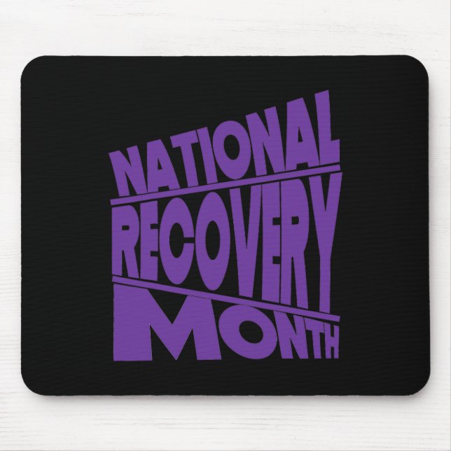 Recovery Month Purple Typography Design  Mouse Pad (Front)