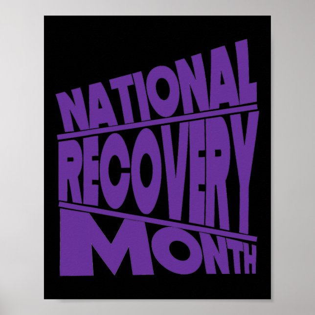 Recovery Month Purple Typography Design  Poster (Front)
