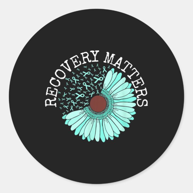 Recovery S Drug Alcohol Awareness Addiction Ribbon Classic Round Sticker (Front)
