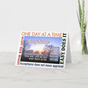 recovery slogan acceptance card 25