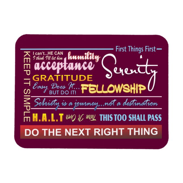 recovery slogans 20 magnet (Horizontal)