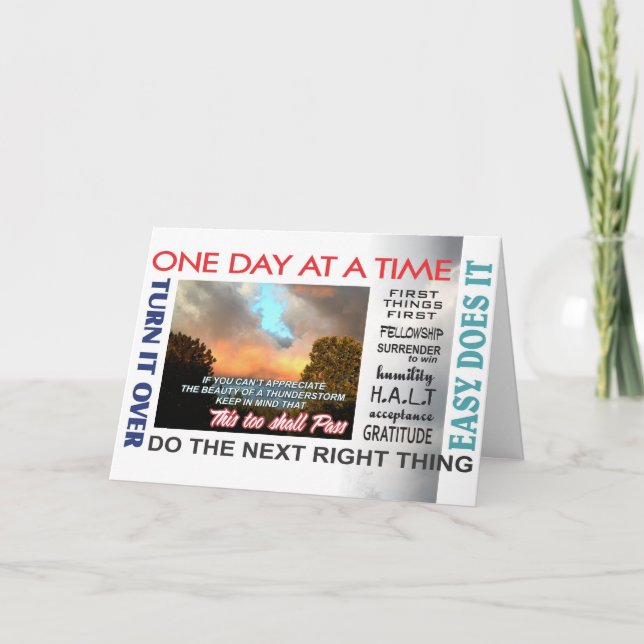 recovery slogans aniversary card  16rev (Front)