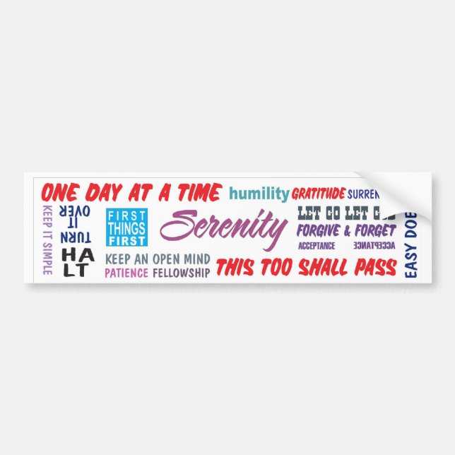 recovery slogans bumper sticker (Front)
