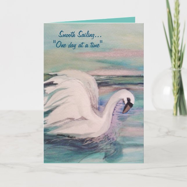 Recovery "Smooth Sailing" Swan Card (Front)
